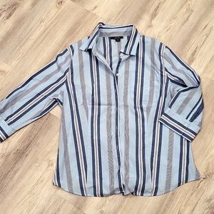 Nautical 3/4 sleeve striped blouse